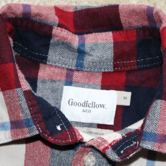 Goodfellow & Co Red and Blue Plaid Casual Button Down Shirt - Picture 4 of 4